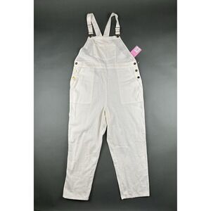 NEW Stoney Clover Lane Jumpsuit Women's Overalls Linen Blend White Size Large